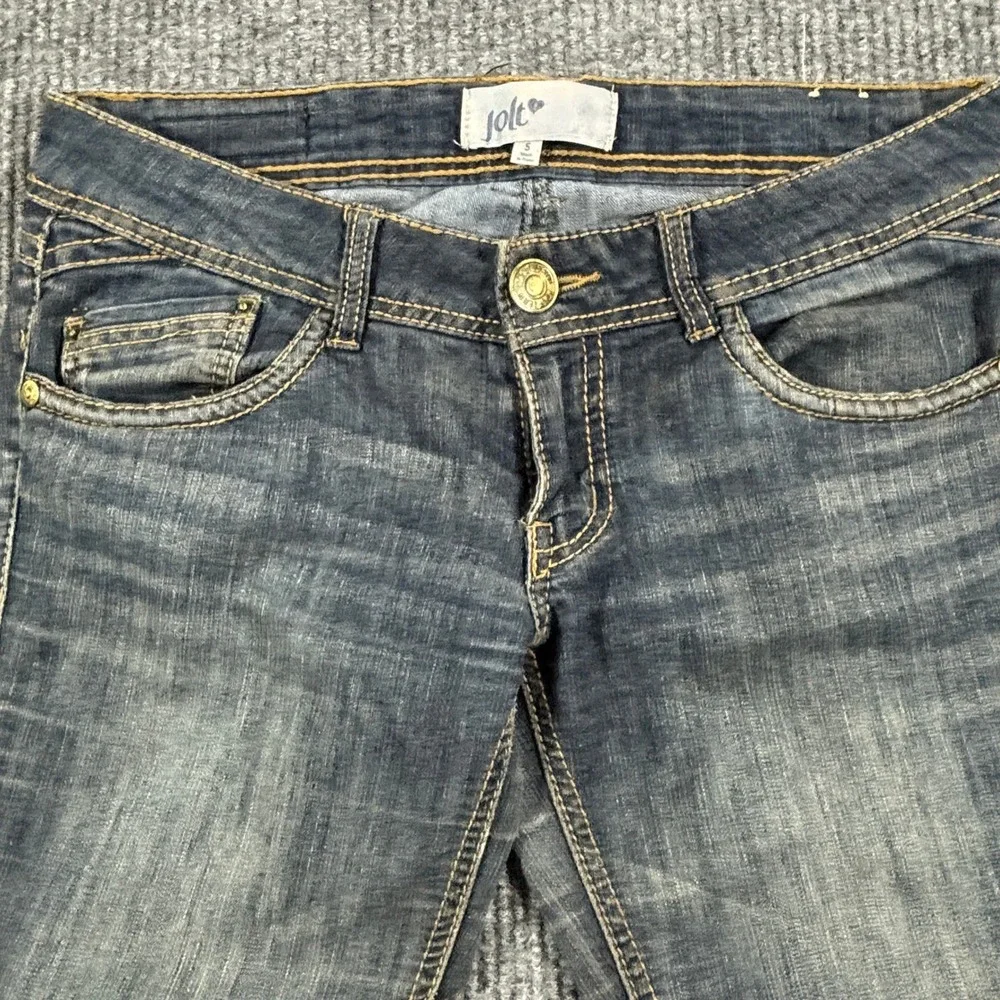 Jolt Skinny Jeans Women Size 5 Blue Dark Wash‎ Low Rise Embroidered Denim